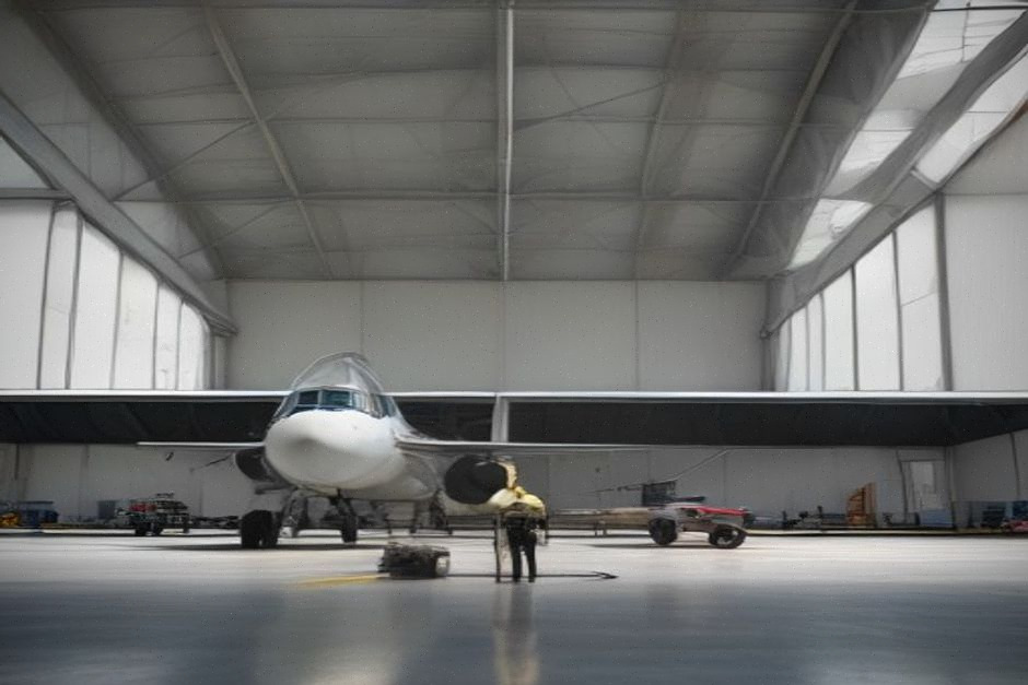 Ingénieurs travaillant sur un avion bombardier d’eau amphibie français