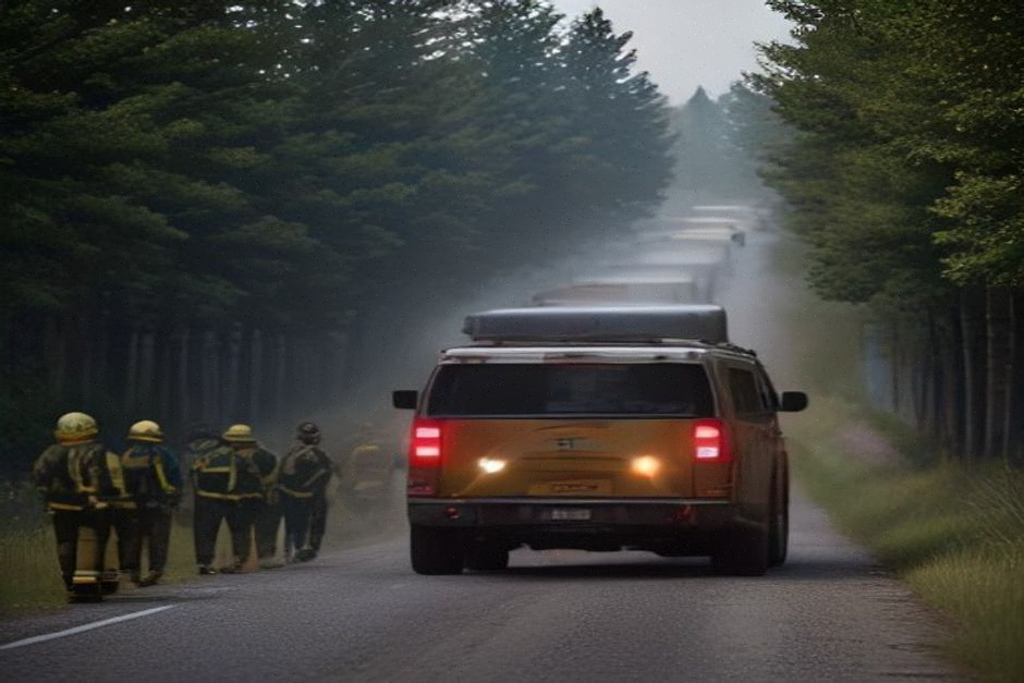 Sapeurs-pompiers sécurisant une zone touchée par un feu à Pierrelatte