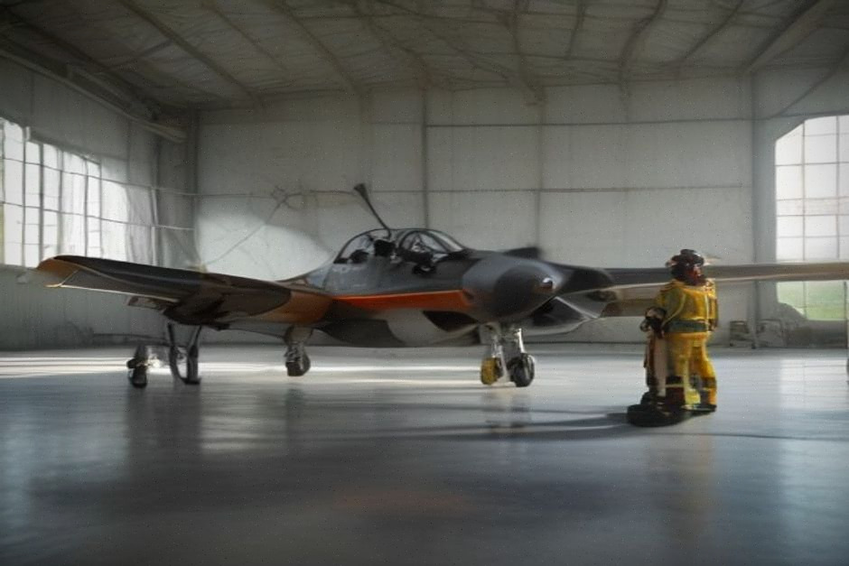 Avion amphibie français inspecté avant des essais anti-incendie