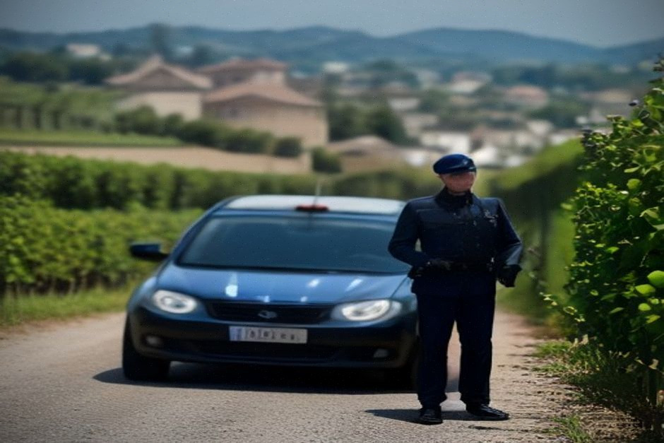 Gendarme recueillant un témoignage après l’incendie de Couchey
