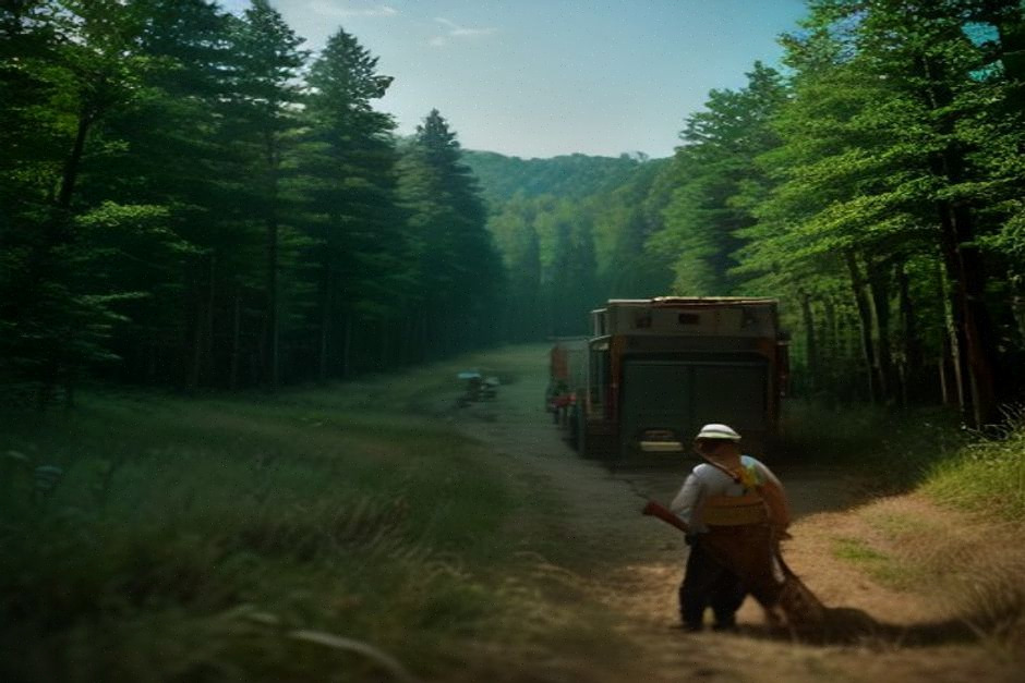 Outils motorisés rangés près d'une forêt en période de risque